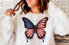 Brushstroke 4th of July Png, Brushstroke Patriotic Butterfly Product Image 5