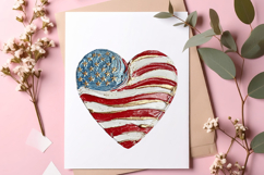 4th of July Png, Brushstroke Patriotic Heart Png Product Image 2
