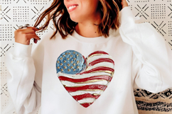 4th of July Png, Brushstroke Patriotic Heart Png Product Image 4