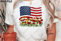 Brushstroke American Flag Floral PNG Product Image 2