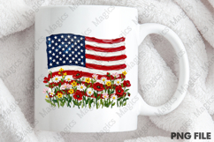 Brushstroke American Flag Floral PNG Product Image 4