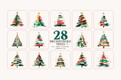 Brushstroke Christmas Tree Clipart | 28 PNG Product Image 3