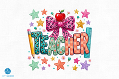 Brushstroke Coquette Bow Leopard Print School Pencil Product Image 1