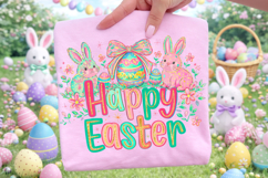 Happy Easter PNG, Coquette Bow Easter PNG, Easter Preppy PNG Product Image 3
