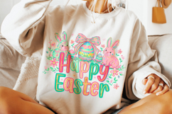 Happy Easter PNG, Coquette Bow Easter PNG, Easter Preppy PNG Product Image 5