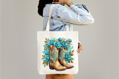 Brushstroke Floral Cowgirl Boots PNG Product Image 3