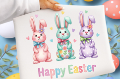 Brushstroke Happy Easter Bunny Png - Happy Easter Bunny Png Product Image 1
