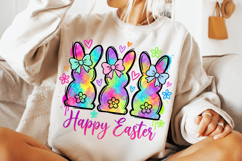 Easter Bunny PNG, Easter PNG, Sublimation Designs, Kids Easter Shirt, Brushstroke PNG, Spring PNG, Bunny Clipart, My First Easter, Easter Crafts, Watercolor Bunny