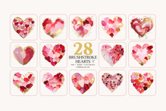 Abstract Brushstroke Valentine Hearts | 28 PNG Product Image 3