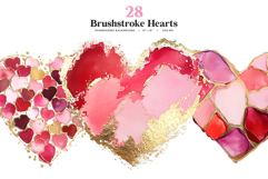 Abstract Brushstroke Valentine Hearts | 28 PNG Product Image 1