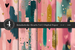 Brushstroke Hearts Vol 2 Digital Paper Pack Product Image 1