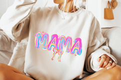 Mama Coquette Bow Sublimation, Brushstroke Mama PNG, Preppy Product Image 3