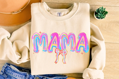 Mama Coquette Bow Sublimation, Brushstroke Mama PNG, Preppy Product Image 1