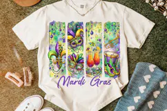 Mardi Gras Brushstroke PNG, Fleur De Lis PNG, King Cake PNG Product Image 1