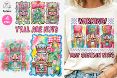 Brushstroke Doodle Nutcracker Christmas Y&#039;all are Nuts Png Product Image 1