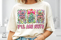 Brushstroke Doodle Nutcracker Christmas Y'll are Nuts Png Product Image 2