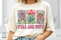 Brushstroke Doodle Nutcracker Christmas Y&#039;all are Nuts Png Product Image 2