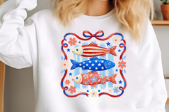 Brushstroke Patriotic Fish PNG Product Image 2