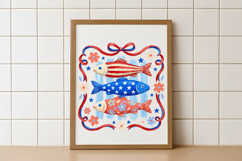 Brushstroke Patriotic Fish PNG Product Image 4