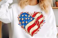 Brushstroke Patriotic Heart Png, Brushstroke American Flag Product Image 3
