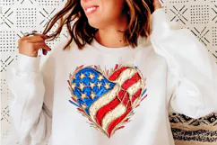Brushstroke Patriotic Heart Png, Brushstroke American Flag Product Image 4