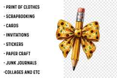 Brushstroke Pencil Bow Clipart PNG Product Image 2