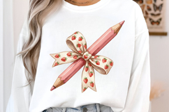 Brushstroke Pencil Bow Clipart PNG Product Image 3
