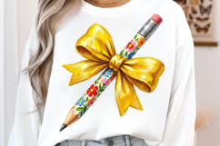 Brushstroke Pencil Bow Clipart PNG Product Image 2