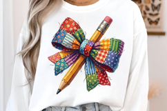 Brushstroke Pencil Bow Clipart PNG Product Image 3