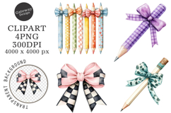 Brushstroke Pencil Bow Clipart Png Product Image 1