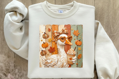 Brushstroke Preppy Fall Goose PNG Product Image 4