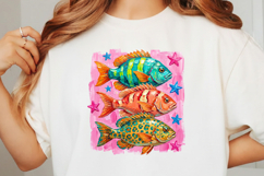 Brushstroke Preppy Fish PNG Product Image 3