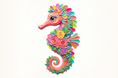 Brushstroke Seahorse PNG Product Image 1