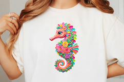 Brushstroke Seahorse PNG Product Image 3