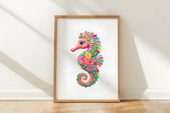 Brushstroke Seahorse PNG Product Image 5