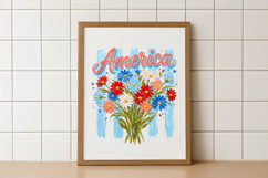 Brushstroke Striped America Wildflowers PNG Product Image 4