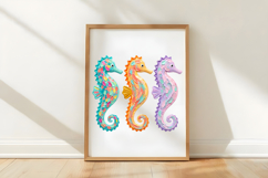 Brushstroke Summer Seahorse Png Product Image 5