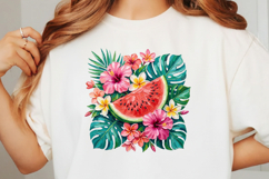 Brushstroke Watermelon Floral PNG Product Image 3