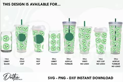 Cute Xmas Sprouts Starbucks Hot Cup Wrap SVG Vector 16oz Product Image 3
