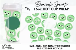 Cute Xmas Sprouts Starbucks Hot Cup Wrap SVG Vector 16oz Product Image 1