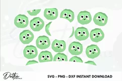 Cute Xmas Sprouts Starbucks Hot Cup Wrap SVG Vector 16oz Product Image 2