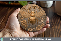 GorgeousBS01 Copper Relief Round Coaster design.
