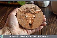 GorgeousBS01 Copper Relief Round Coaster design.