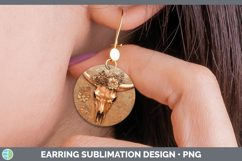 GorgeousBS01 Copper Relief Round Earrings design.