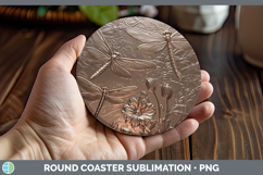 GorgeousBS01 Copper Relief Round Coaster design.
