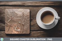 GorgeousBS01 Copper Relief Square Coaster design.