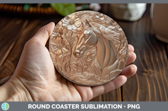 GorgeousBS01 Copper Relief Round Coaster design.
