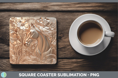 GorgeousBS01 Copper Relief Square Coaster design.