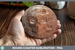 GorgeousBS01 Copper Relief Round Coaster design.