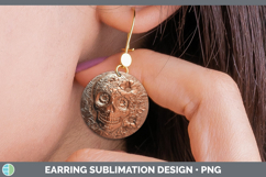 GorgeousBS01 Copper Relief Round Earrings design.